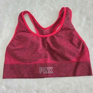 Victorias Secret PINK Sport Seamless Lined‎ Bralette Sports Bra Marled Red Sz S